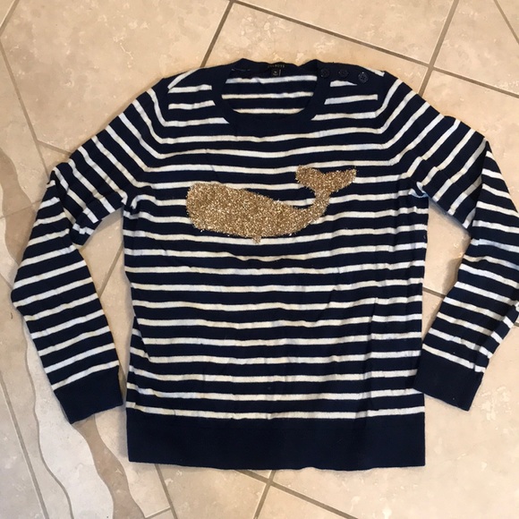 Soft, metallic thread whale, nautical sweater M - Picture 2 of 7